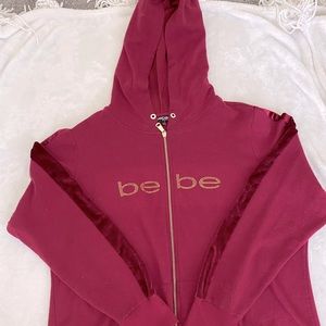 Maroon Bebe zip up hoodie